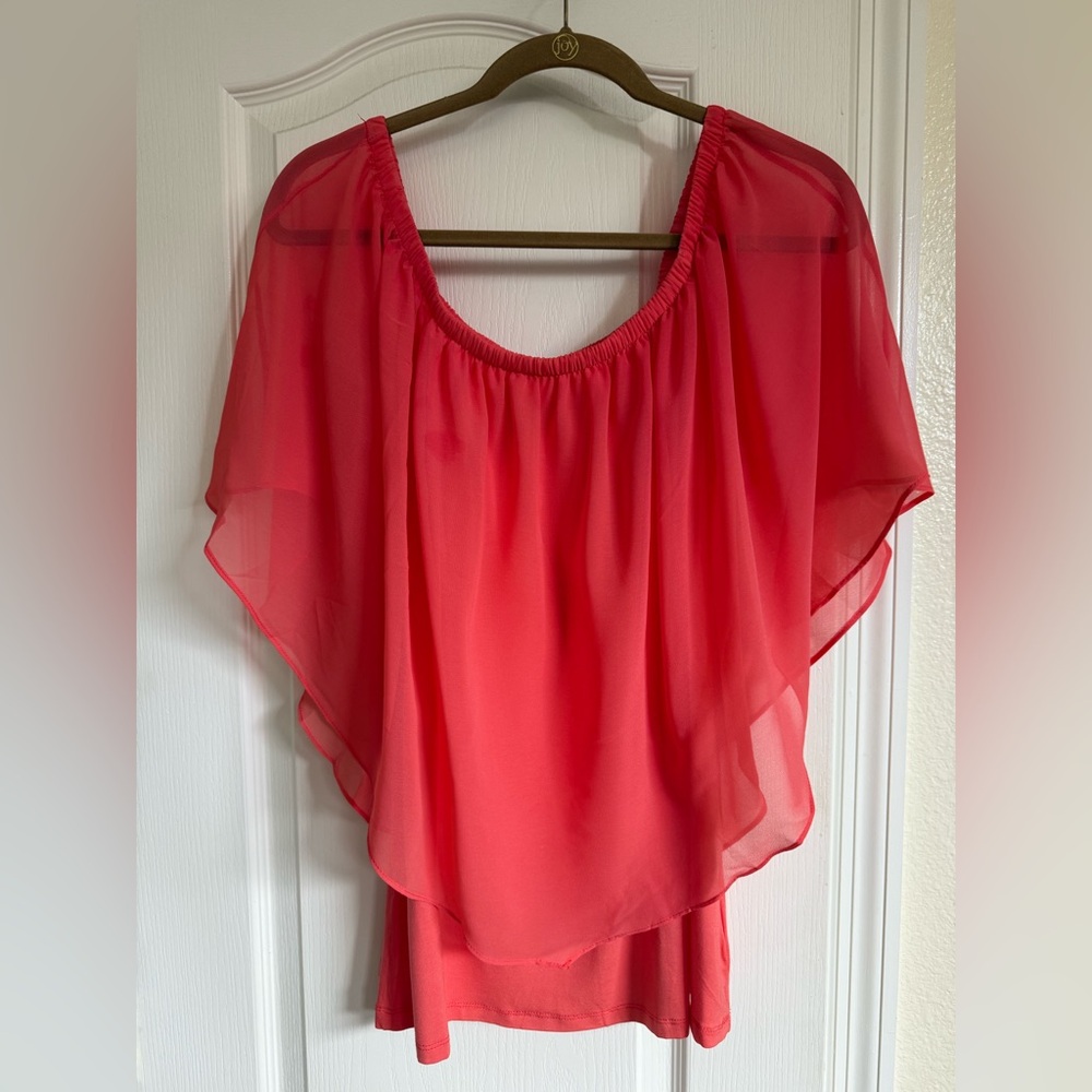 Kate & Mallory Sheer Drape Top